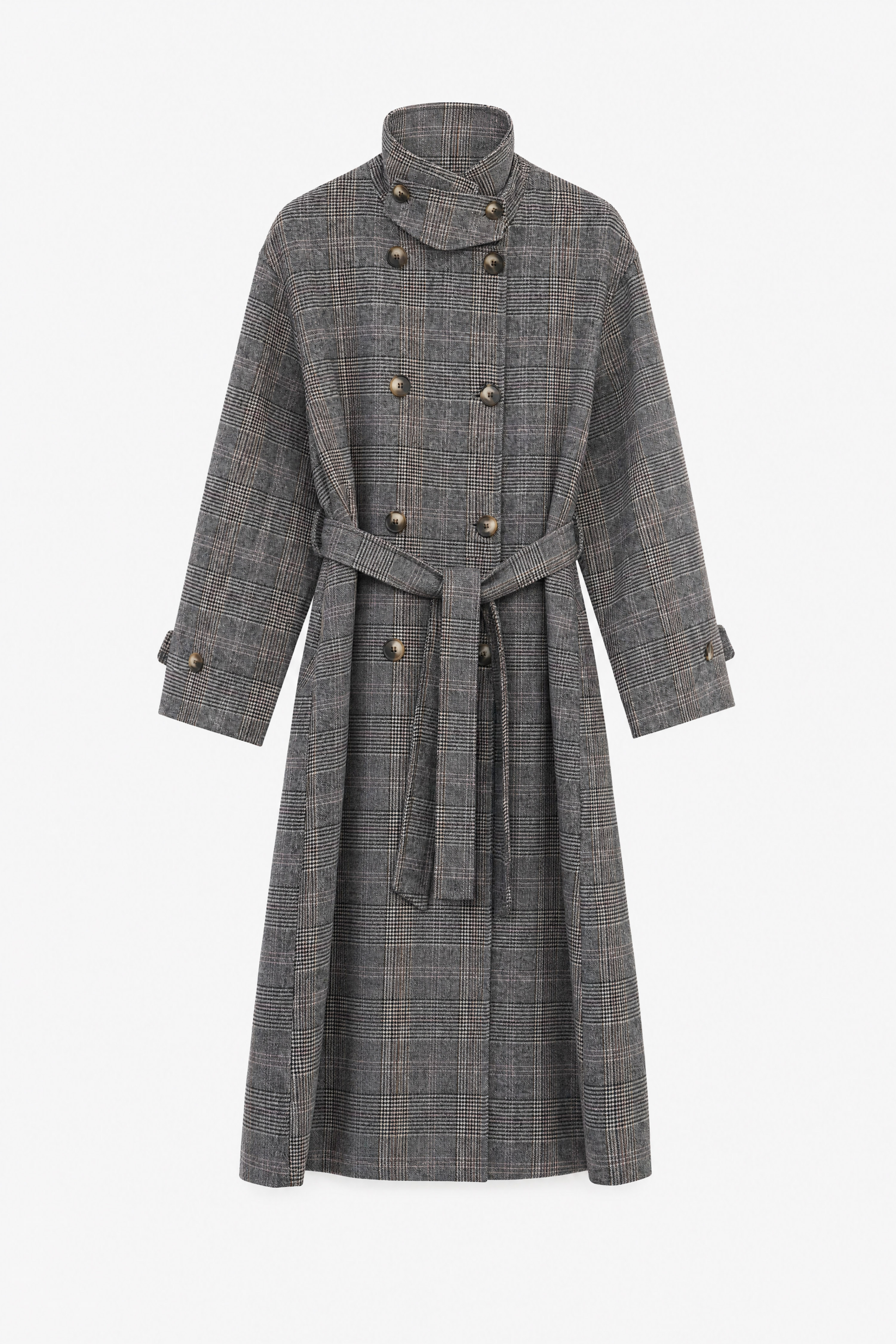 Oversized Maxi Checked Coat