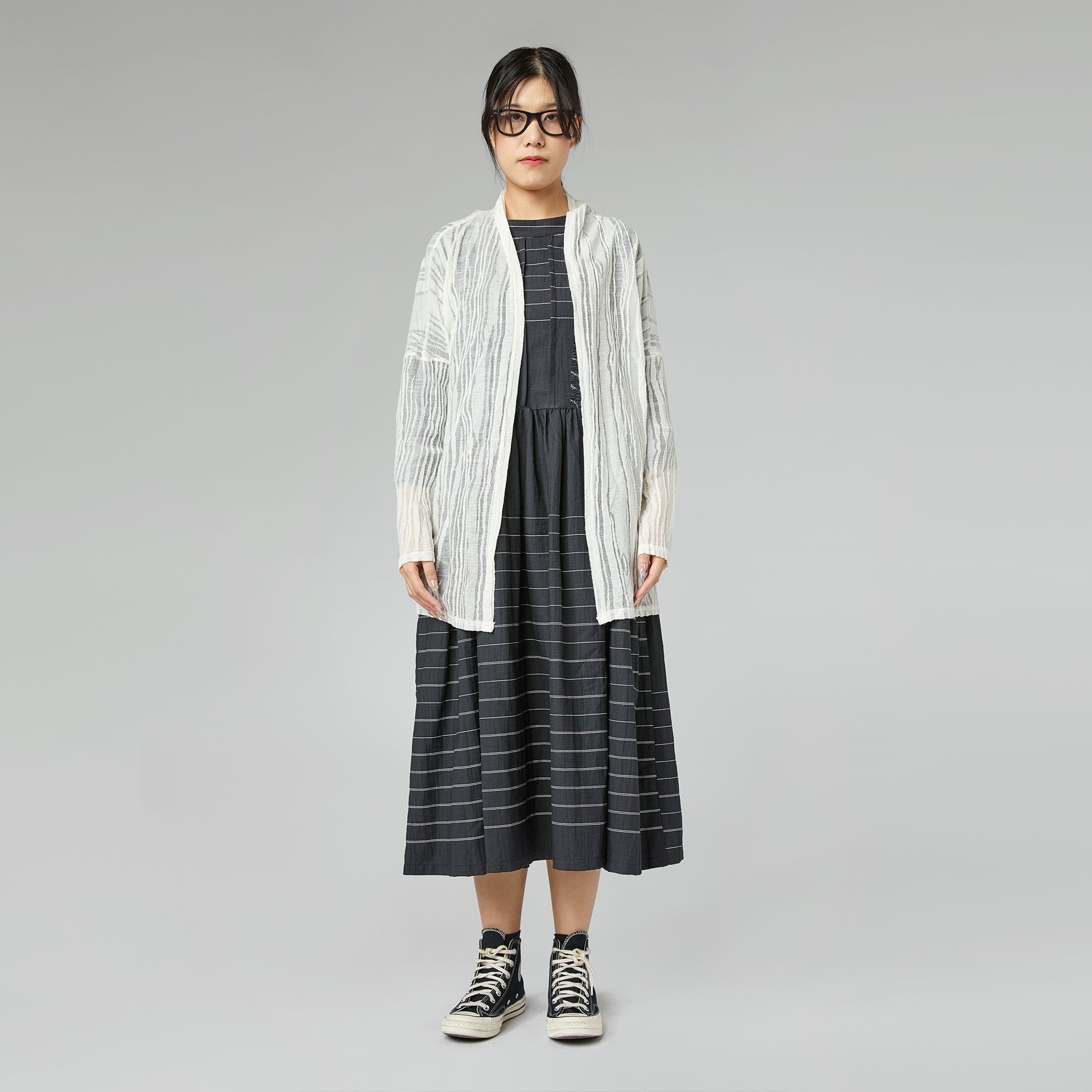 Long Striped Cardigan