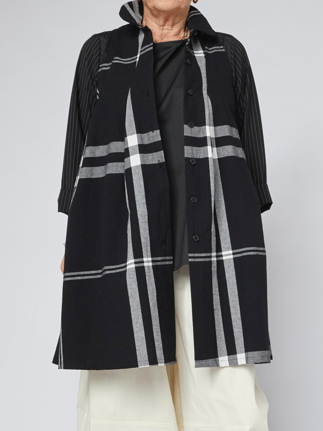 Elongated Shirt-Collar Vest